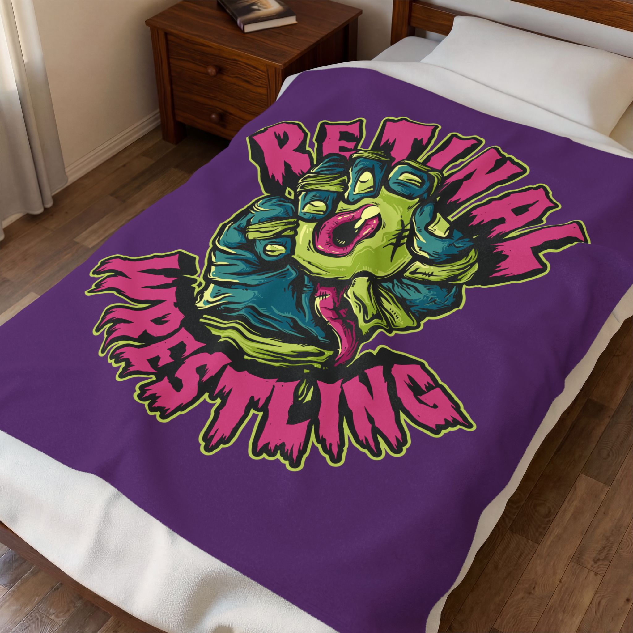 RETINALWRESTLING LOGO Velveteen Plush Blanket - Image 2