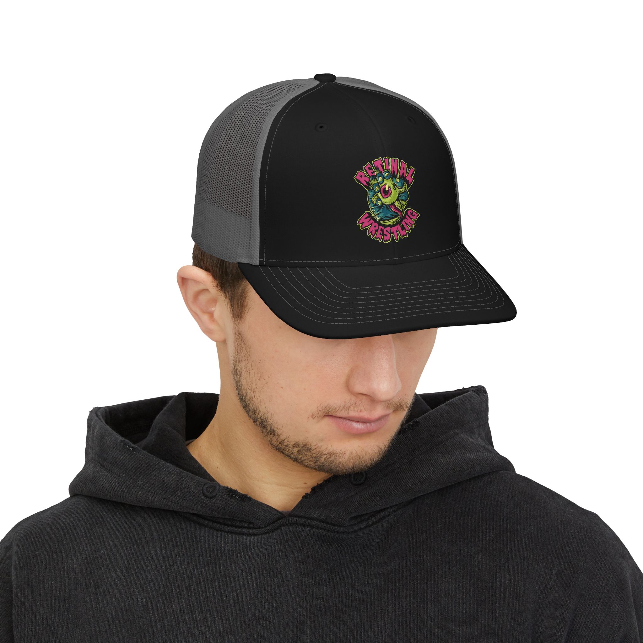 RETINAL WRESTLING LOGO Snapback Trucker Cap - Image 3