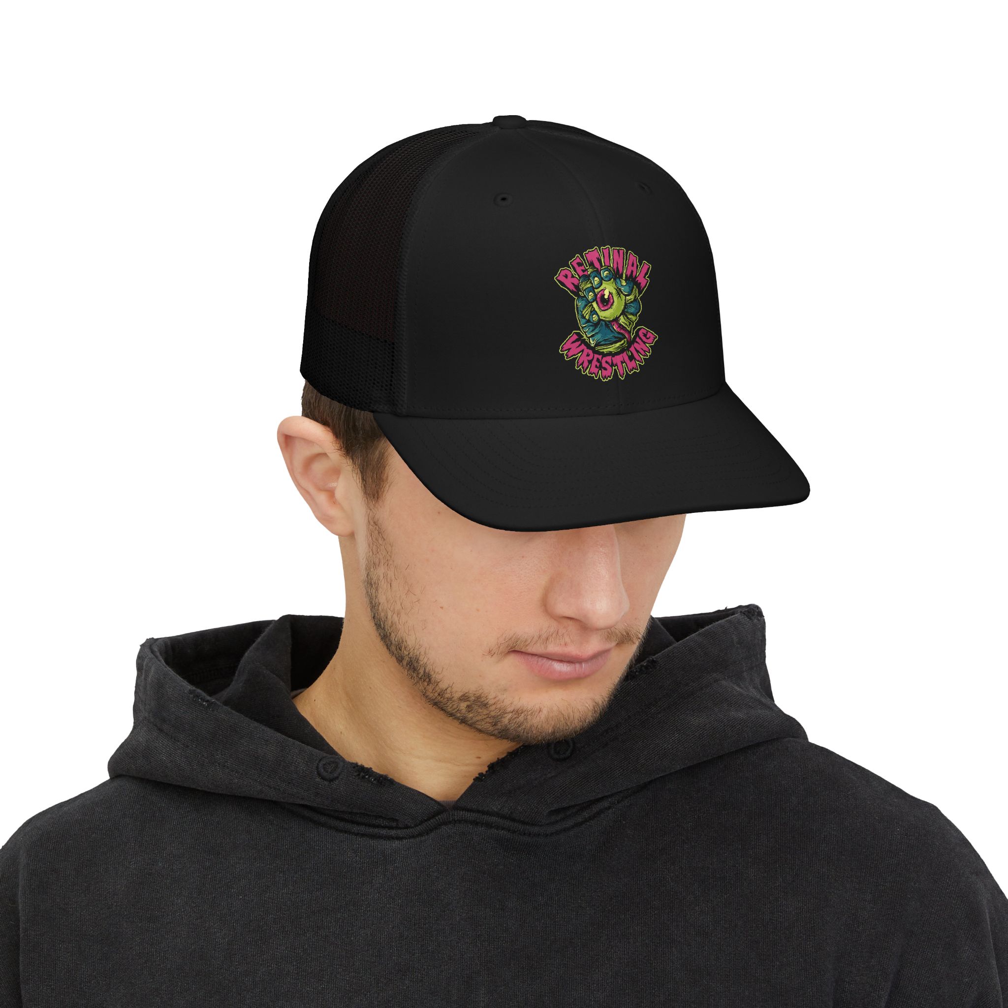 RETINAL WRESTLING LOGO Snapback Trucker Cap - Image 11