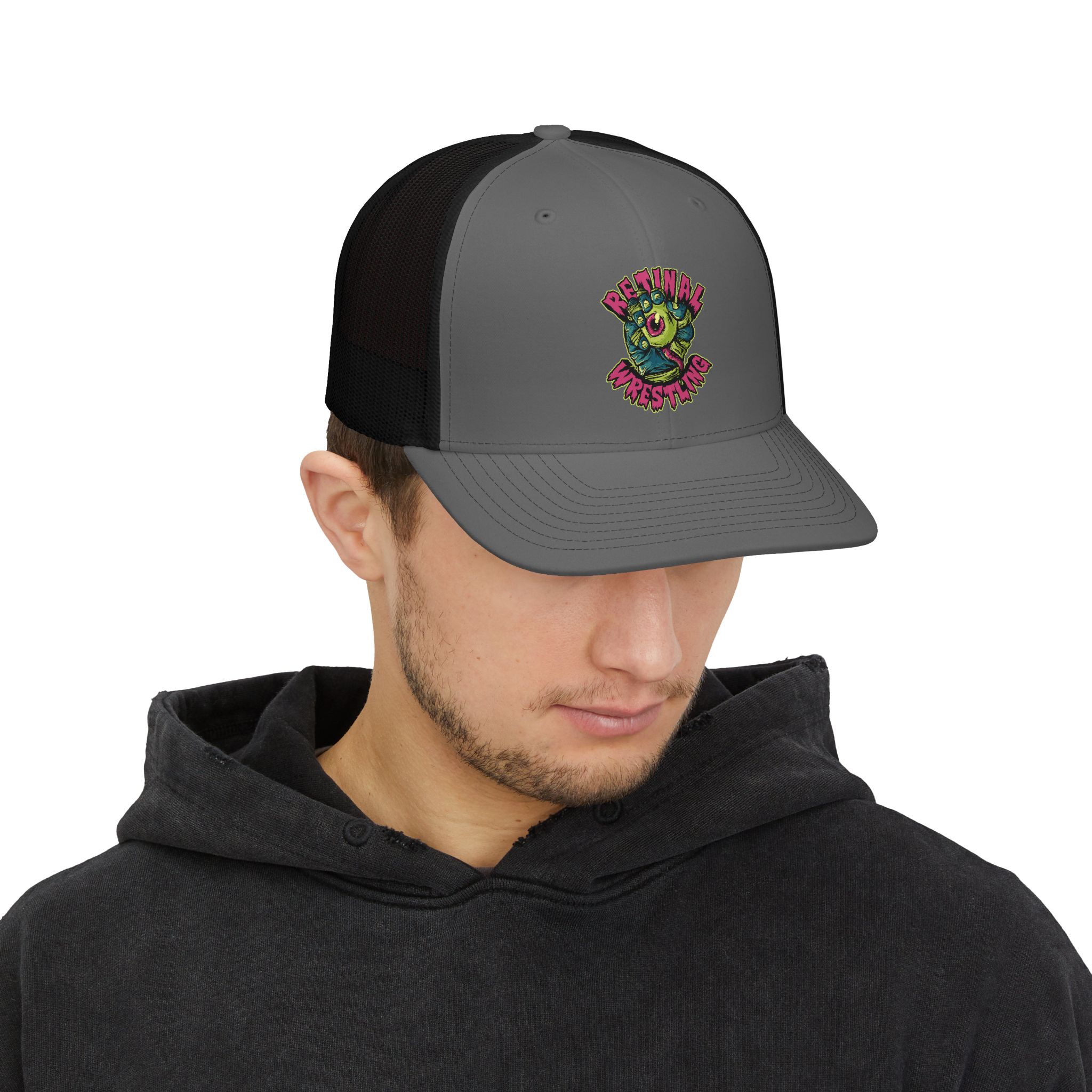 RETINAL WRESTLING LOGO Snapback Trucker Cap - Image 7